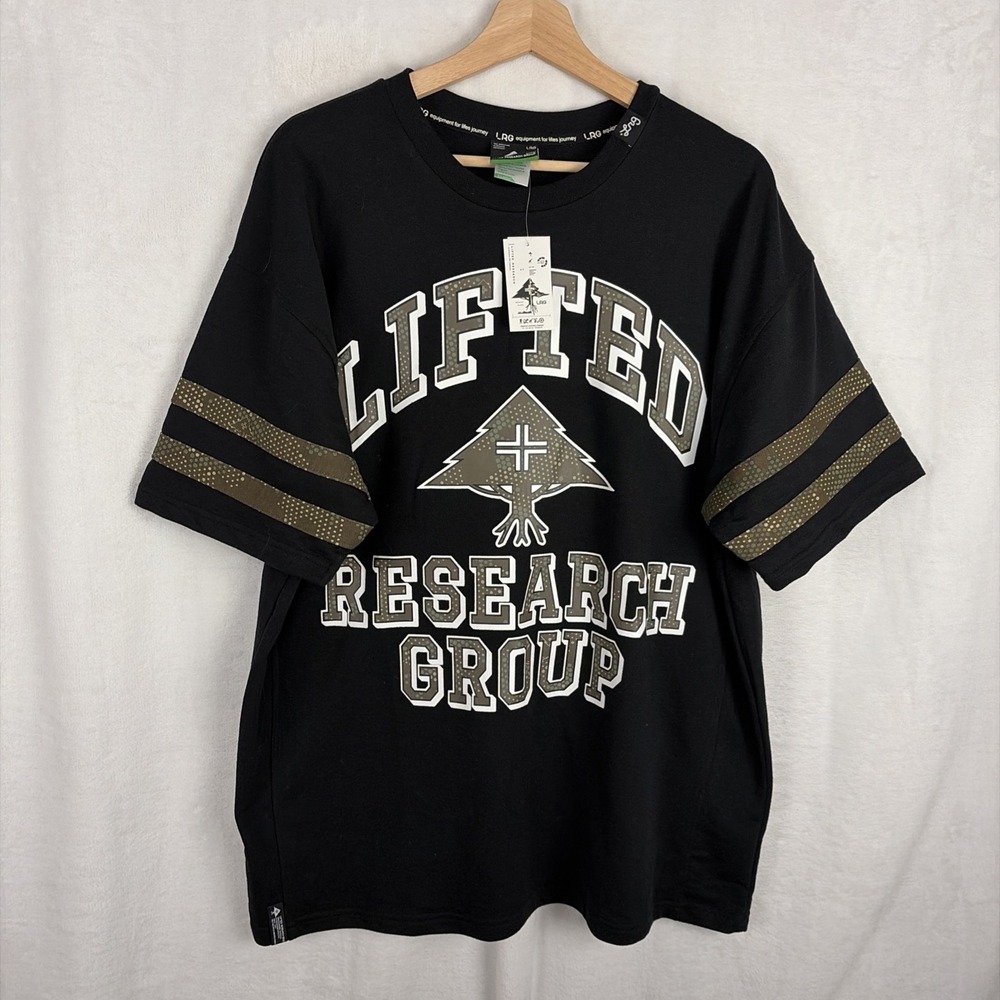 LRG Lifted Research Group Men's Black Green Graphic T-Shirt Size XL  NWT